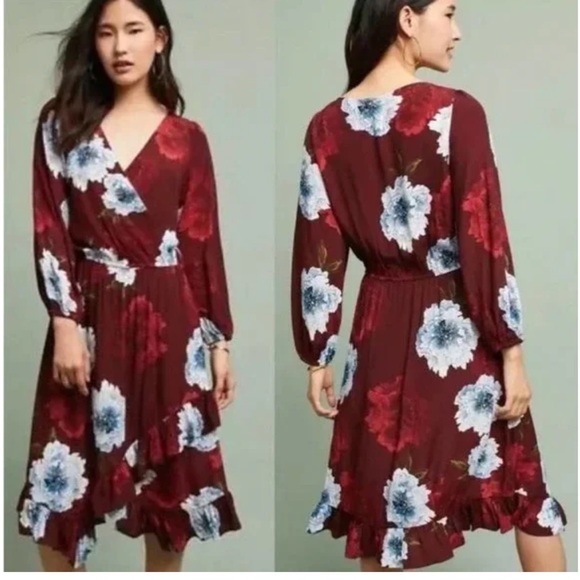 Plenty by Tracy Reese Dresses & Skirts - Plenty by Tracy Reese aleah floral surplice wrap ruffle midi dress size XS